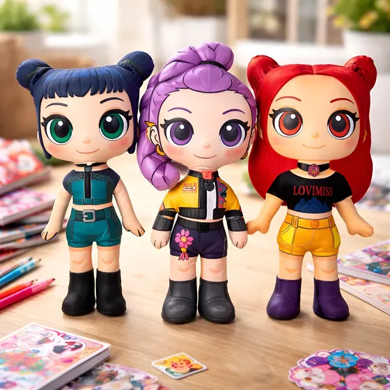 Combo Muñeca Guerrera K-pop Demon Hunters Mira/ Zoe/ Rumi