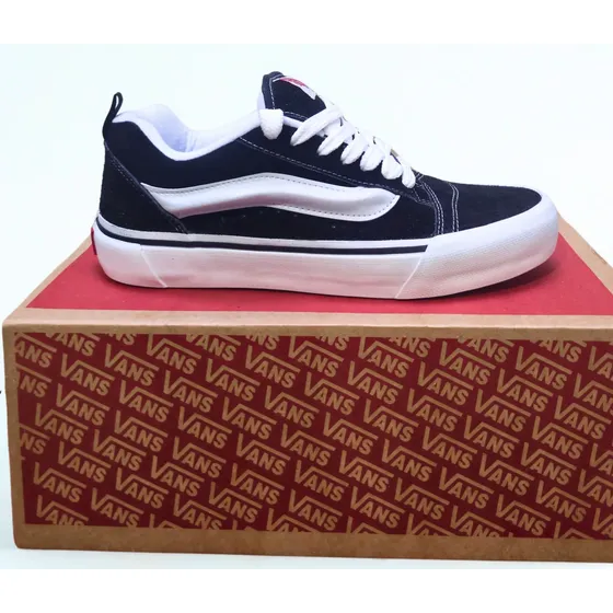 Vans Knu Skool Clasicas Blanco Negro Y Total Black Unisex