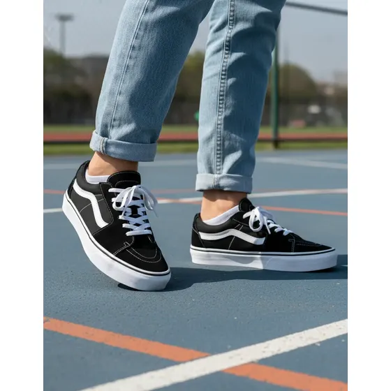 Zapatillas Sk8 Low M Skate Popcush Blanco Y Negro