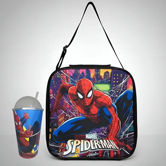 Combo Lonchera Térmica Mas Vaso Infantil Varios Personajes