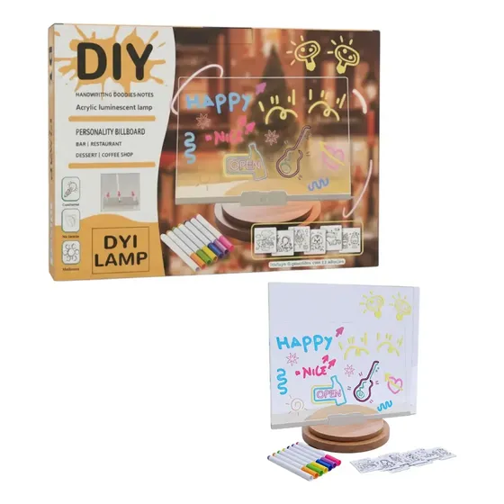 Pizarra Mágica Luminosa Led Infantil Usb 30x20cm