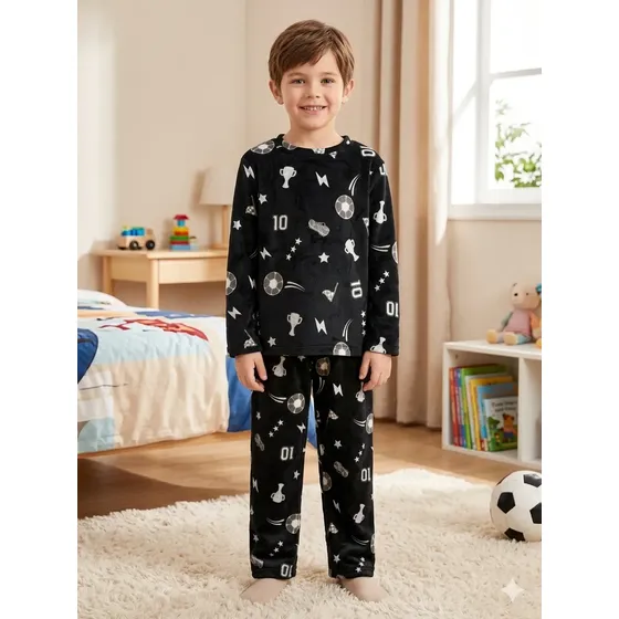 Pijama Pantalon Camiseta Plush Infantil Mundial Futbol 2026