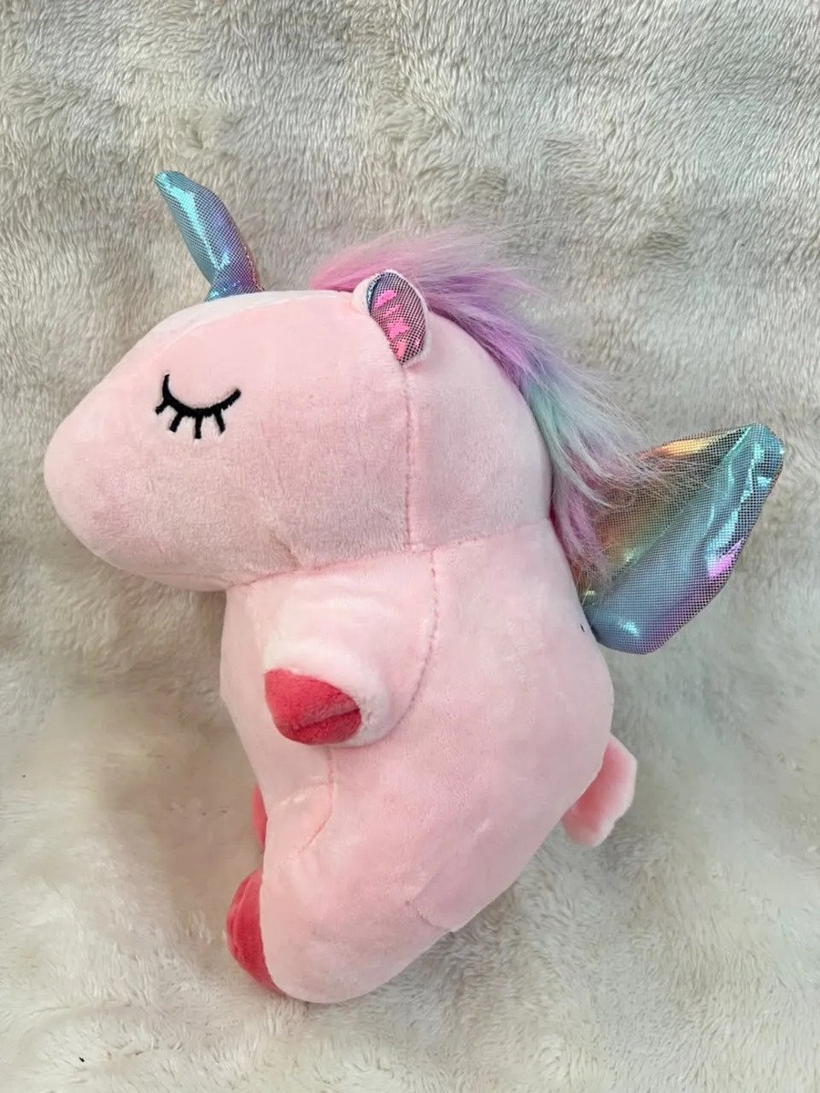 Peluche Unicornio Con Alas De Arcoiris Importado - Imagen 4