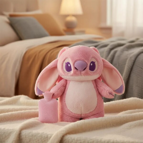 Bolsa De Agua Caliente Stitch Peluche Térmico Para Cólicos