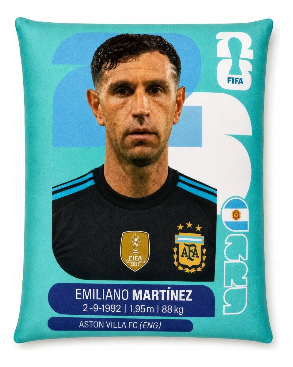 Almohada Cuadrada Estampada Jugadores Argentina Mundial 2026 - Imagen 3