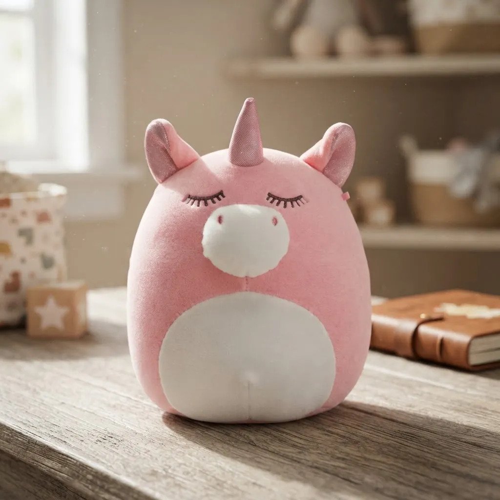 Peluche Suave Unicornio Redondo Almohada Apego - Imagen 2