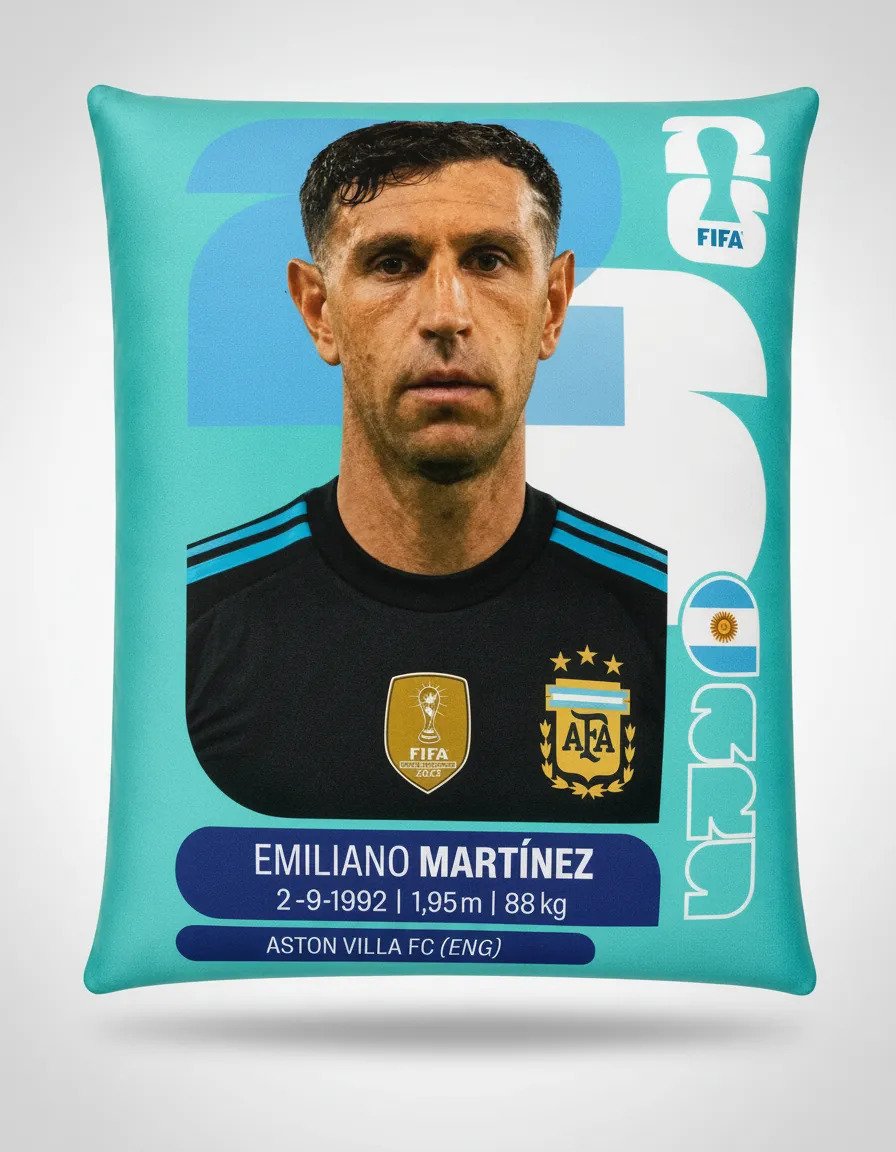 Almohada Cuadrada Estampada Jugadores Argentina Mundial 2026 - Imagen 2