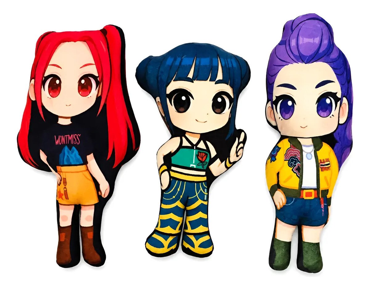 Peluche Plush Almohadita Guerreras K-pop X 3 Demon Huntrix - Imagen 5