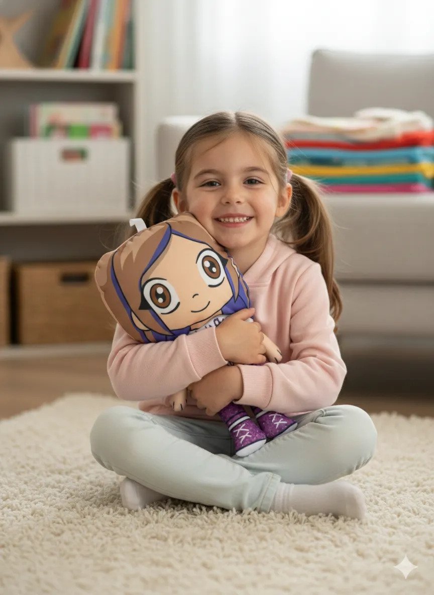 Muñeca Peluche Lyna, Hermosa Mandarina, Lyna Y Flia