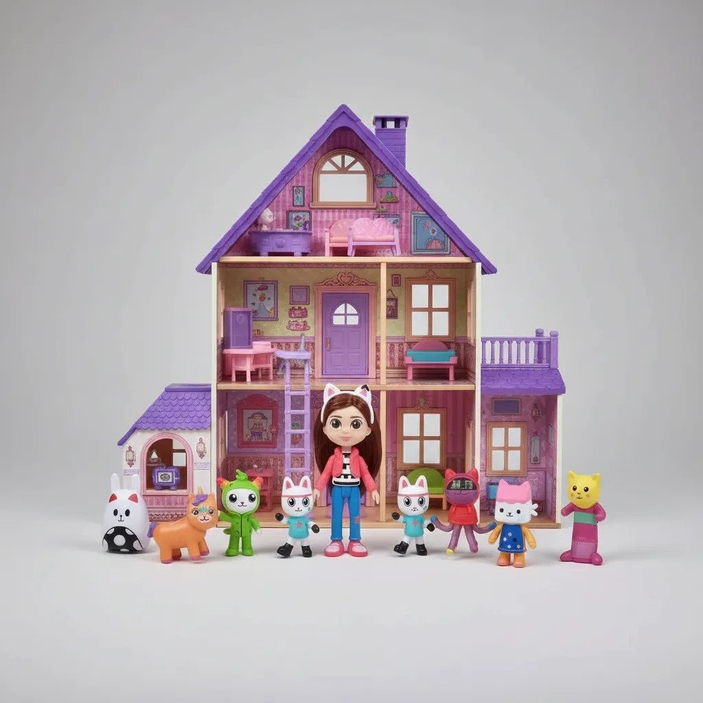 Set La Casa De Muñecas De Gabby Y Sus Amigos X9 Personajes - Imagen 4